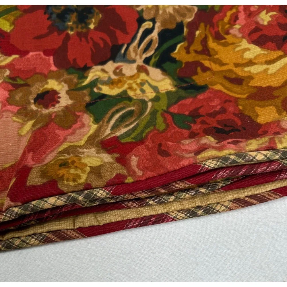 Croscill‎ Sham Cover Pillow Case Rope Trim Floral Deep Red USA